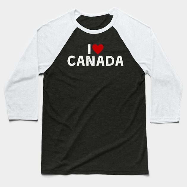 I Love Canada Baseball T-Shirt by AimArtStudio